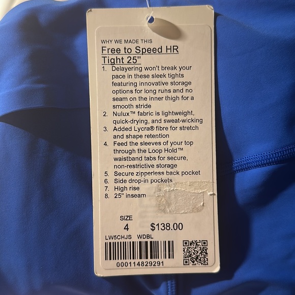 Lululemon Free to Speed High-Rise Tight 25” Sz 4 - Picture 3 of 10